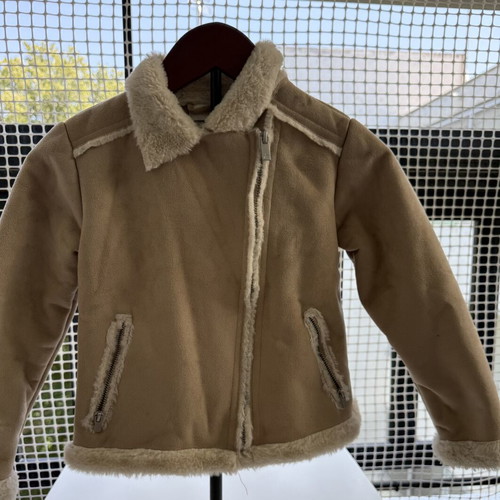 Perfecto Sherpa Jacket for Girls used, brown with sheep effect