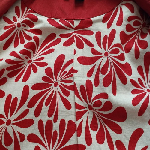 Zara coat used, lined with floral pattern and belt