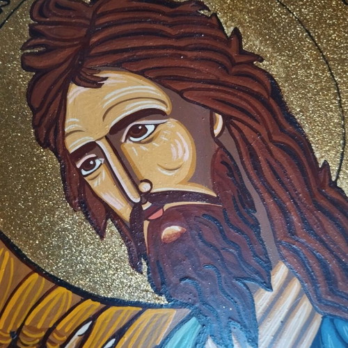 Icon of Saint John the Baptist like new, traditional egg tempera 45x33.5 cm