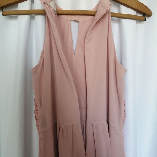 Vila pink elegant short dress with lace belt size S used