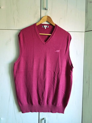 De Blasio men's sleeveless sweater cyclamen XXL like new