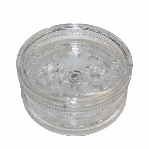 Plastic transparent tobacco and herb grinder 60x25mm new