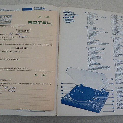 Authentic Rotel RP-2300 owner's manual used