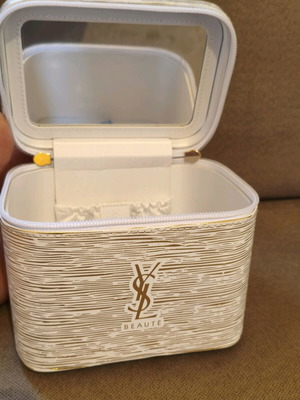 YSL - Yves Saint Laurent toiletry bag like new, white and beige