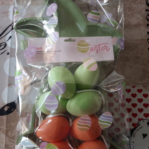 Easter eggs with plate new, 8 decorative eggs 35cm Vicko