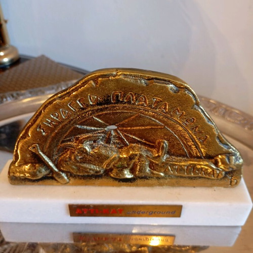 Vintage bronze decoration on marble used, heavy