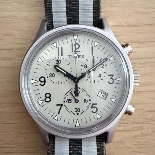 Timex MK1 Chronograph 40mm Unisex Watch with Reversible Fabric Strap Like New