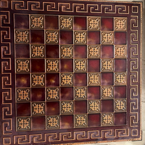 Ceramic Historical Chessmen Manopoulos S.A. chessboard like new