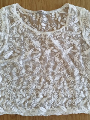 Bershka transparent white blouse like new with details