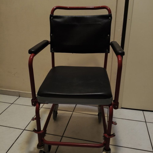 Orthopedic WC Chair used with wheels and leather seat