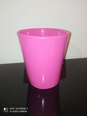 Ceramic Orchid Pot fuchsia glossy like new