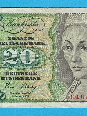 Germany 20 Deutsche Mark 1980 used banknote