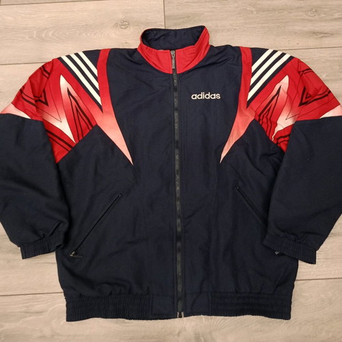 Adidas Vintage Track Jacket used, navy with red details, size M