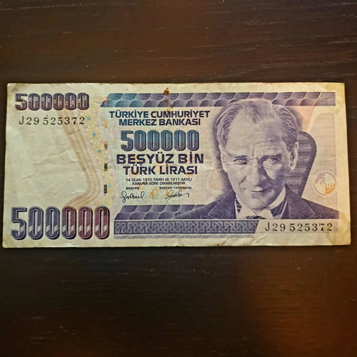 500,000 Turkish Lira banknote like new, 1990s edition