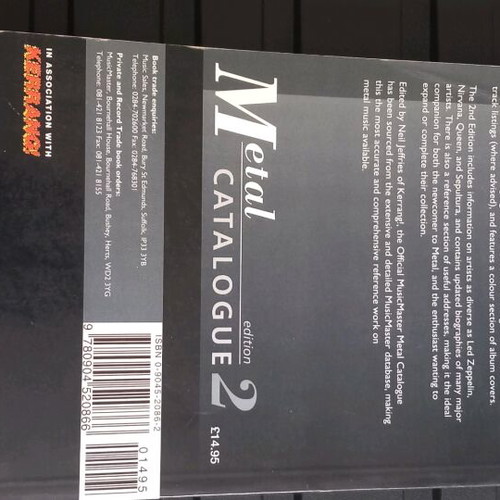 MusicMaster Metal Catalogue 2nd Edition 1994 used