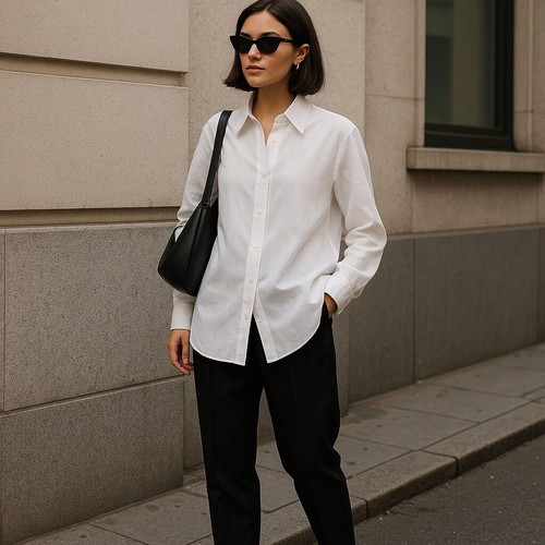 White Zara shirt long 100% ramie like new, size XL