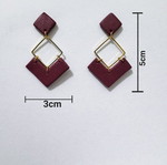 Polymer clay earrings like new, handmade, purple and gold