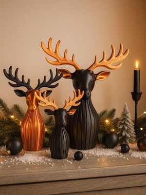 Antler Christmas decorations new, set of 3 pieces