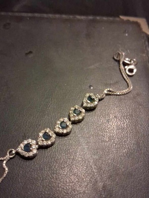 Bracelet with emeralds silver like new by A.L.E.