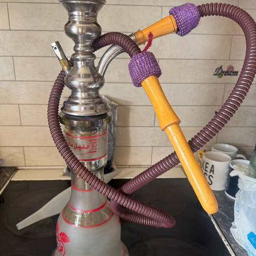 Khalil Maamoon Egyptian hookah used with tobacco cooling accessory and coals