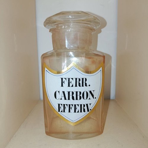 Old pharmacy bottle used with handmade label