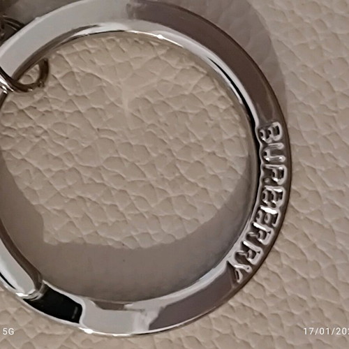 Burberry silver metal key chain with horse hoof new
