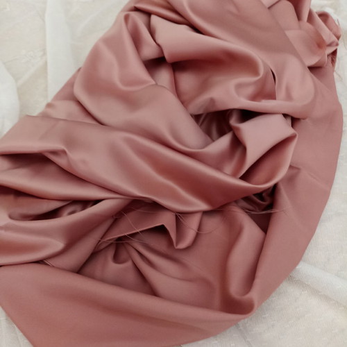 Satin fabrics from Italy new, muted salmon color