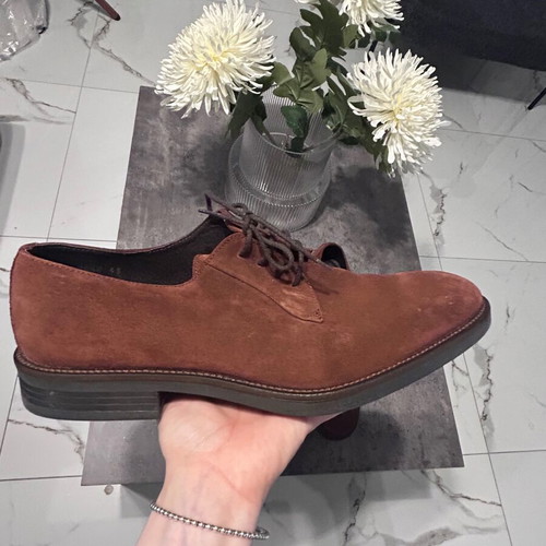 Glou Men’s Brown Suede Oxford Shoes Size 45 New