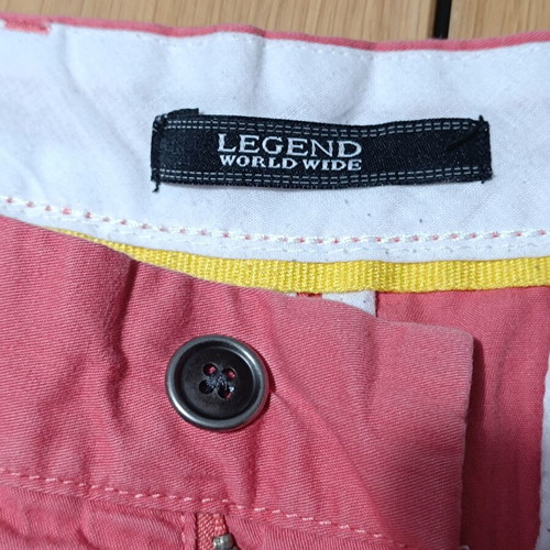 Legend World Wide men's chino shorts, salmon coral, size L