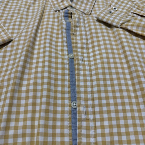 Zara Man Gingham Shirt used, size L, mustard yellow