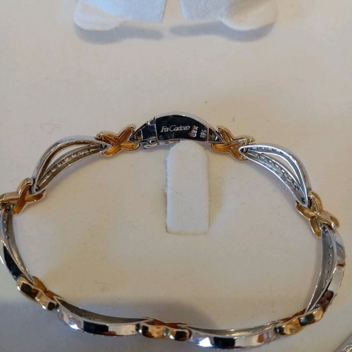 Fa Cad'oro jewelry set like new, gold and white gold with zircon stones