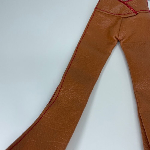 My Scene Custom flare παντελόνι μεταχειρισμένο, tan faux leather