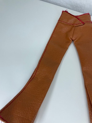 My Scene Custom flare παντελόνι μεταχειρισμένο, tan faux leather