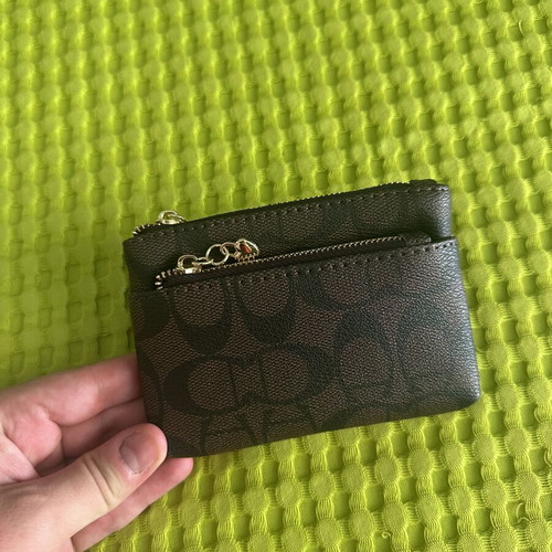 Coach Mini Wallet Dark Brown New