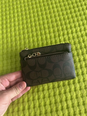 Coach Mini Wallet Dark Brown New