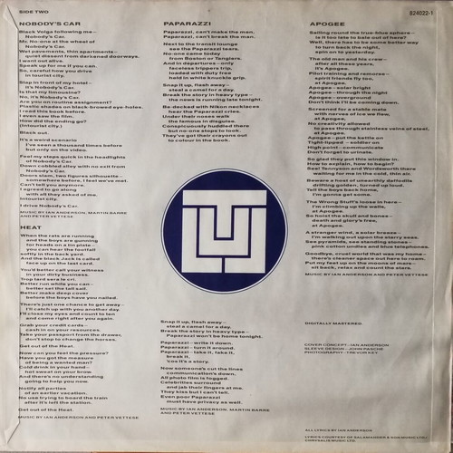 Jethro Tull Under Wraps vinyl album used, rock