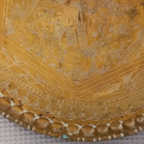 Handmade brass tray used from Egypt