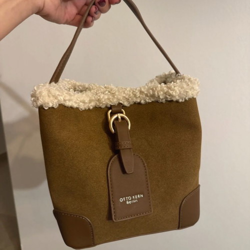Suede brown handbag new