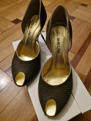 Leather platform shoes brown size 36 like new