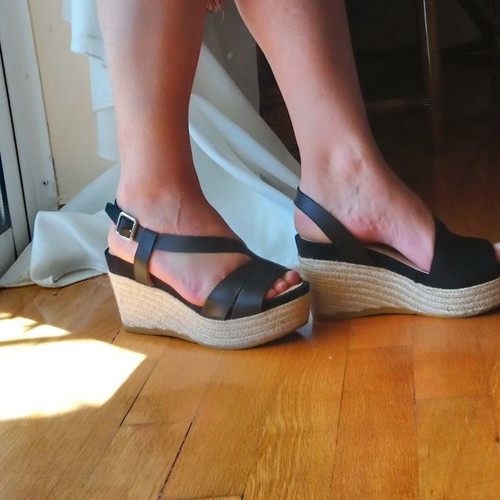 Platform sandal used, size 37, black