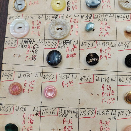 Vintage Button Sample Card from the 1960s used