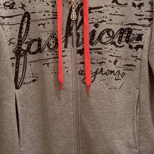 Women's sweatshirt with zipper XXL used, gray and pink