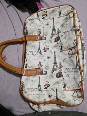 Travel sack new, white and brown, waterproof
