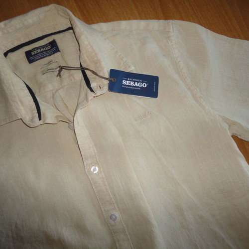 Sebago shirt new, 100% linen, size M, beige