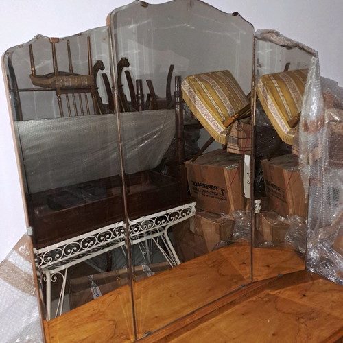 Bedroom dressing table used, solid olive wood, antique