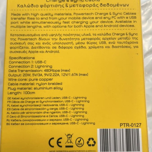 Charge & Sync Cable USB-C to Lightning new