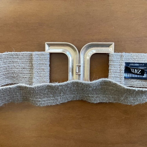 Zara women's belt elastic with buckle, like new, beige, size 75