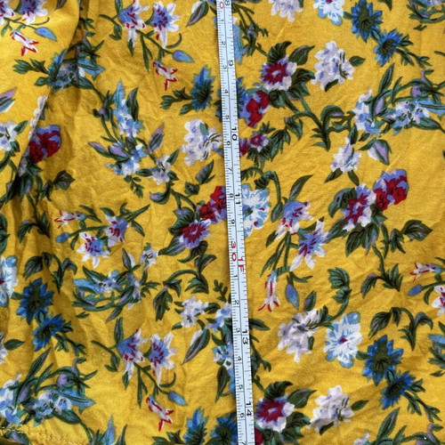 Zeva cotton floral dress yellow used, elastic top, S/M