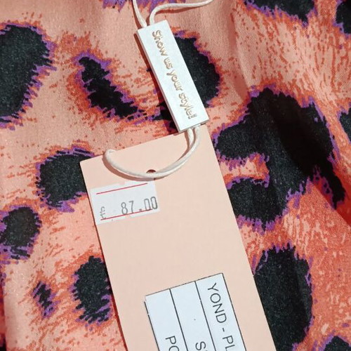 Dancing Leopard satin dress size M, new, black and orange