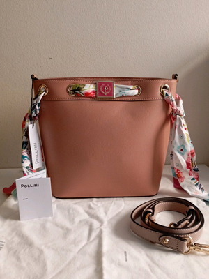 Pollini women's crossbody bag new, beige pink